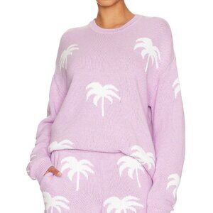 Show Me Your Mumu Go to Sweater Lilac Palm Tree Knit | Size Large